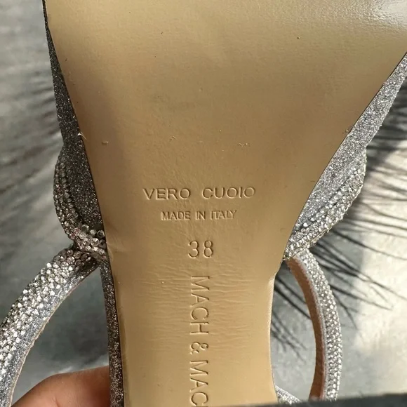 🌺MACH & MACH 🌺 Double Bow Platform Pump Silver Glitter Size: 38 - Picture 15 of 15